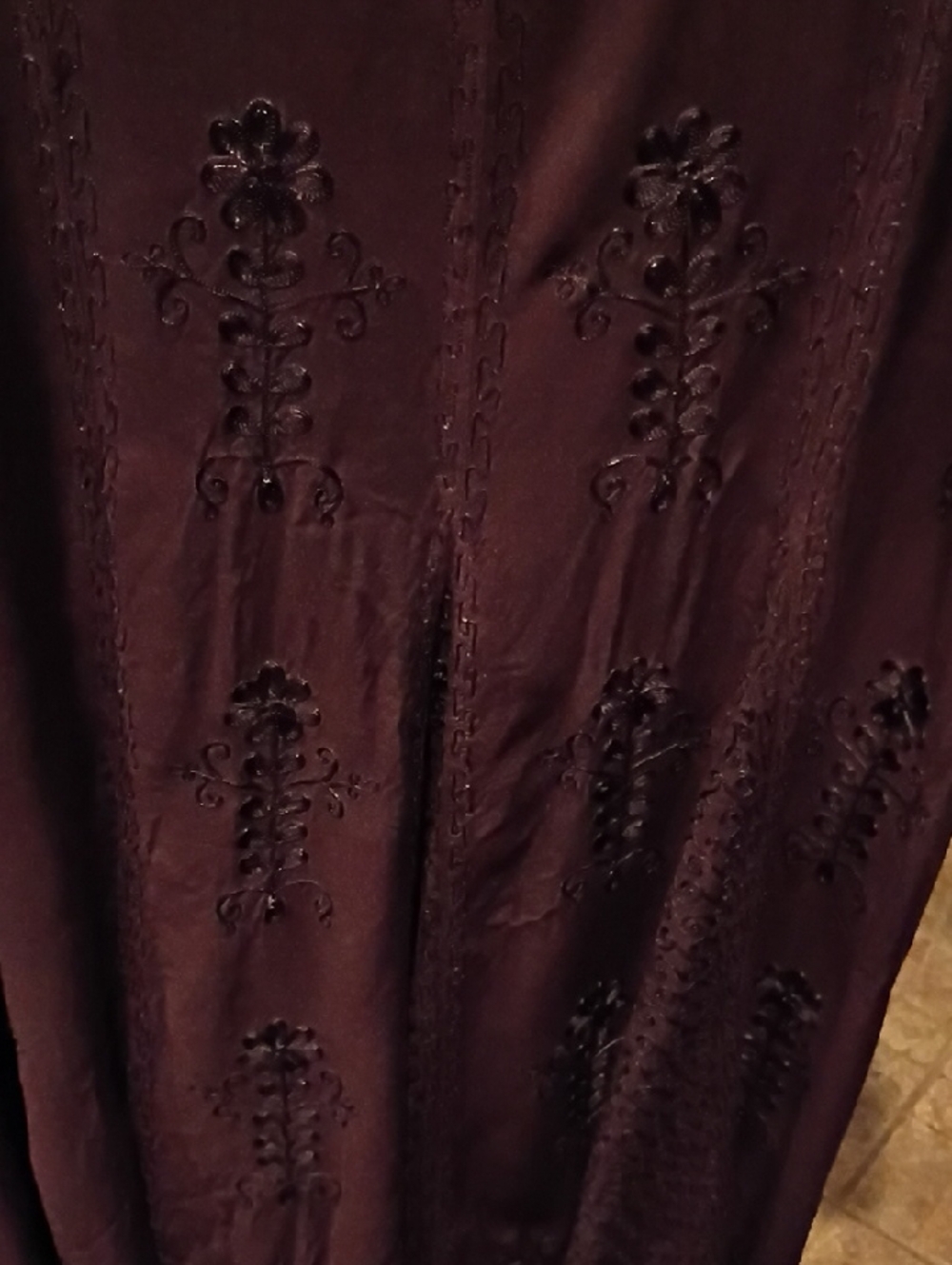 FINAL PRICE Holy Clothing Chocolate Embroidered Round Neck Dress - Picture 9 of 15